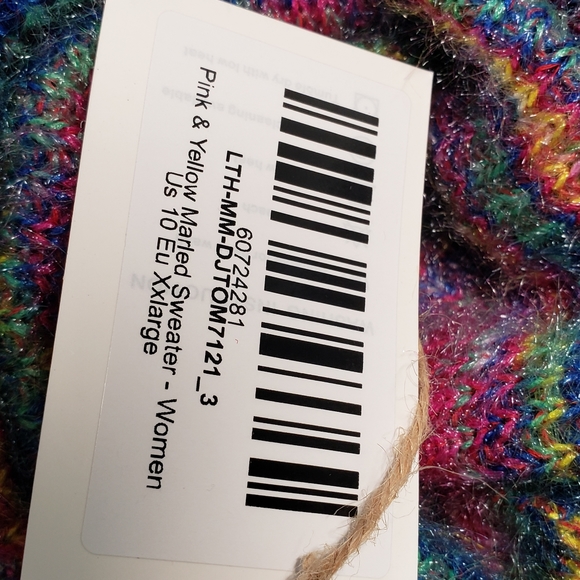 Maison Mascallier Marbled Scalloped Knit Turtleneck Sweater, Sz XXL - Picture 5 of 5